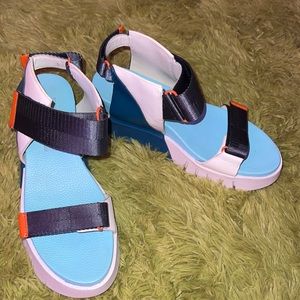 United Nude “Delta Run” Colorblock Platform Sandals